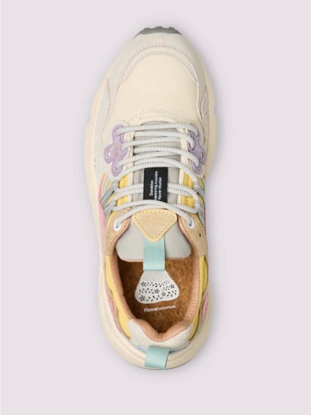 NWT Flower Mountain YAMANO 3 WOMAN Suede and technical fabric sneakers BeigeGrey - Picture 2 of 15